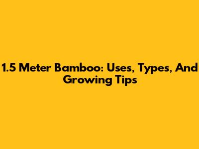 1.5 Meter Bamboo: Uses, Types, And Growing Tips