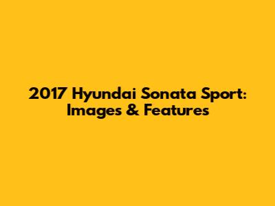 2017 Hyundai Sonata Sport: Images & Features