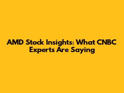 AMD Stock Insights: What CNBC Experts Are Saying