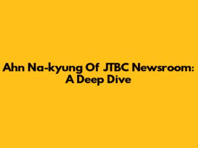 Ahn Na-kyung Of JTBC Newsroom: A Deep Dive