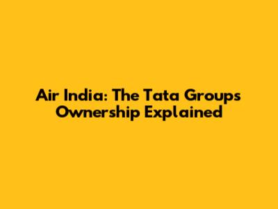 Air India: The Tata Group's Ownership Explained