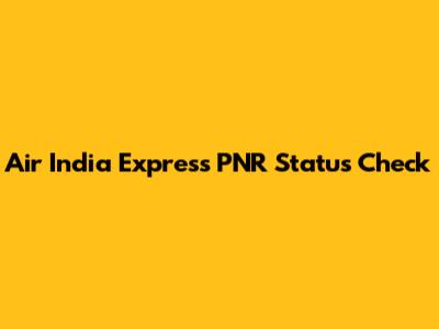 Air India Express PNR Status Check