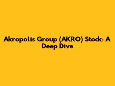 Akropolis Group (AKRO) Stock: A Deep Dive