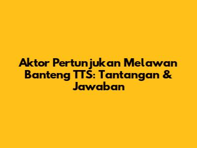 Aktor Pertunjukan Melawan Banteng TTS: Tantangan & Jawaban