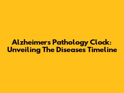 Alzheimer's Pathology Clock: Unveiling The Disease's Timeline