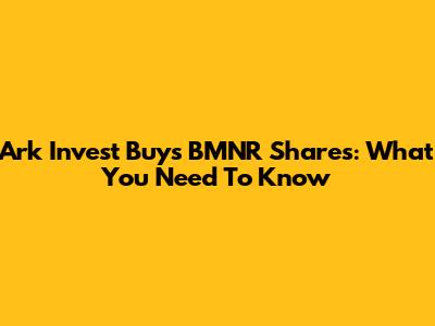 Ark Invest Buys BMNR Shares: What You Need To Know