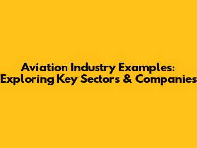 Aviation Industry Examples: Exploring Key Sectors & Companies