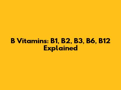 B Vitamins: B1, B2, B3, B6, B12 Explained