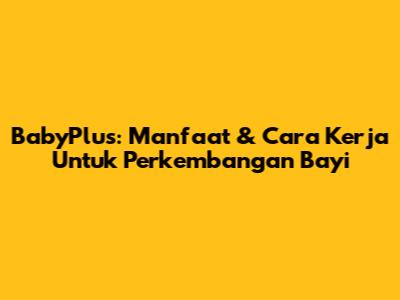 BabyPlus: Manfaat & Cara Kerja Untuk Perkembangan Bayi