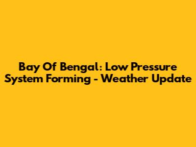 Bay Of Bengal: Low Pressure System Forming - Weather Update