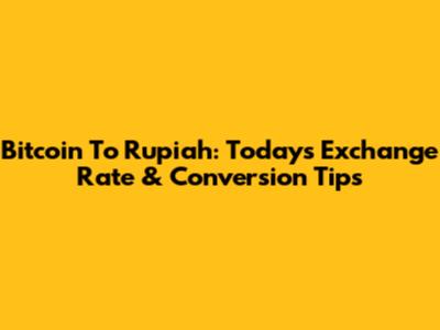 Bitcoin To Rupiah: Today's Exchange Rate & Conversion Tips