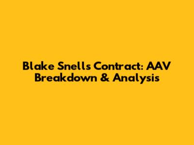 Blake Snell's Contract: AAV Breakdown & Analysis