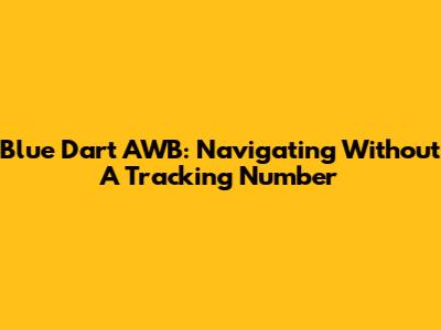 Blue Dart AWB: Navigating Without A Tracking Number