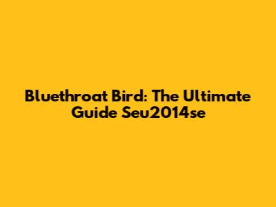 Bluethroat Bird: The Ultimate Guide Seu2014se