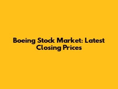 Boeing Stock Market: Latest Closing Prices