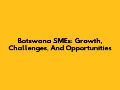 Botswana SMEs: Growth, Challenges, And Opportunities