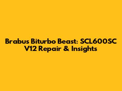 Brabus Biturbo Beast: SCL600SC V12 Repair & Insights