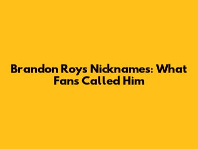 Brandon Roy's Nicknames: What Fans Called Him