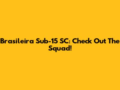 Brasileira Sub-15 SC: Check Out The Squad!