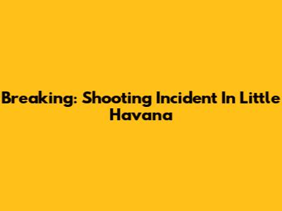 Breaking: Shooting Incident In Little Havana