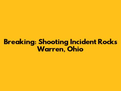 Breaking: Shooting Incident Rocks Warren, Ohio