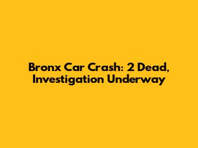 Bronx Car Crash: 2 Dead, Investigation Underway