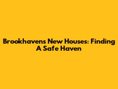 Brookhaven's New Houses: Finding A Safe Haven