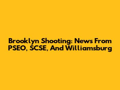 Brooklyn Shooting: News From PSEO, SCSE, And Williamsburg