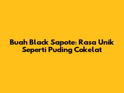 Buah Black Sapote: Rasa Unik Seperti Puding Cokelat