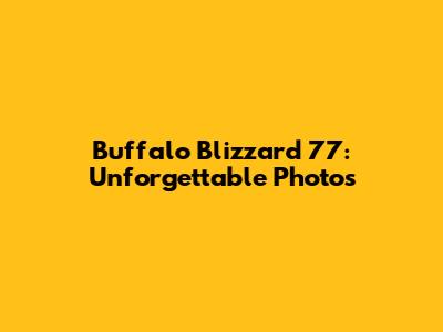 Buffalo Blizzard '77: Unforgettable Photos