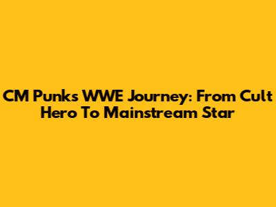 CM Punk's WWE Journey: From Cult Hero To Mainstream Star