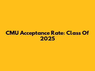 CMU Acceptance Rate: Class Of 2025