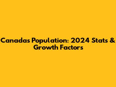 Canada's Population: 2024 Stats & Growth Factors