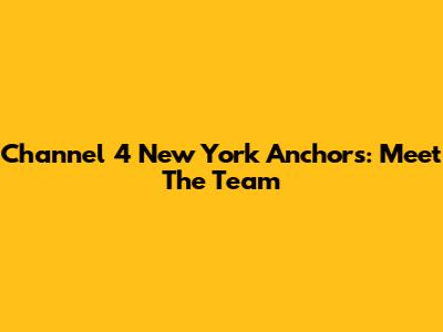 Channel 4 New York Anchors: Meet The Team