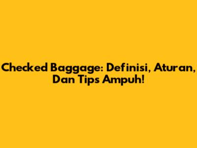 Checked Baggage: Definisi, Aturan, Dan Tips Ampuh!