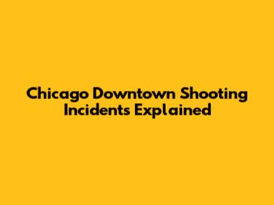 Chicago Downtown Shooting Incidents Explained