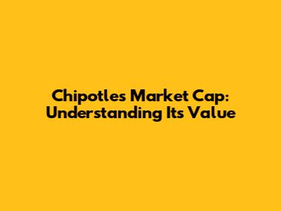 Chipotle's Market Cap: Understanding Its Value