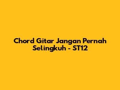 Chord Gitar Jangan Pernah Selingkuh - ST12