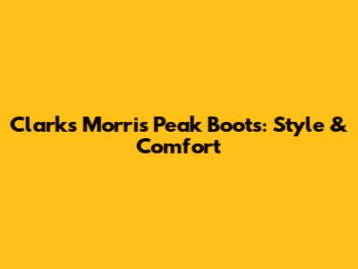 Clarks Morris Peak Boots: Style & Comfort