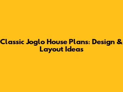 Classic Joglo House Plans: Design & Layout Ideas