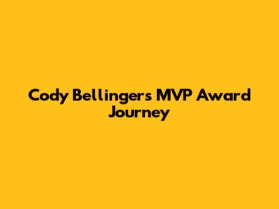 Cody Bellinger's MVP Award Journey