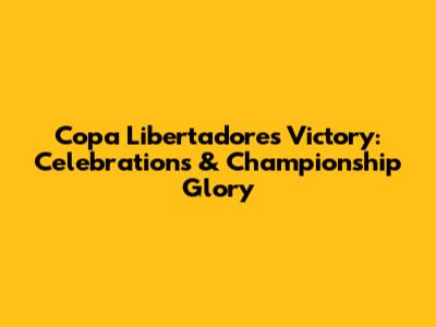 Copa Libertadores Victory: Celebrations & Championship Glory