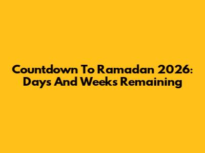 Countdown To Ramadan 2026: Days And Weeks Remaining