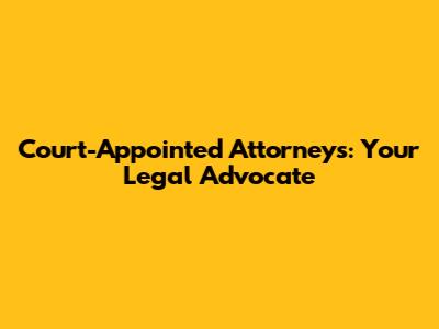 Court-Appointed Attorneys: Your Legal Advocate