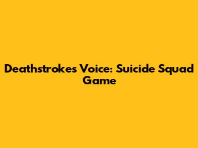 Deathstroke's Voice: Suicide Squad Game