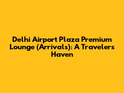Delhi Airport Plaza Premium Lounge (Arrivals): A Traveler's Haven