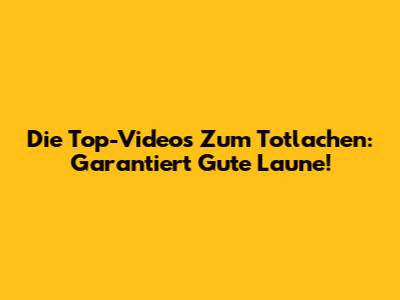 Die Top-Videos Zum Totlachen: Garantiert Gute Laune!
