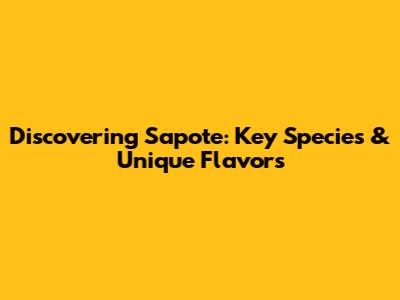 Discovering Sapote: Key Species & Unique Flavors