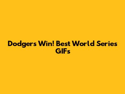 Dodgers Win! Best World Series GIFs