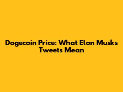 Dogecoin Price: What Elon Musk's Tweets Mean